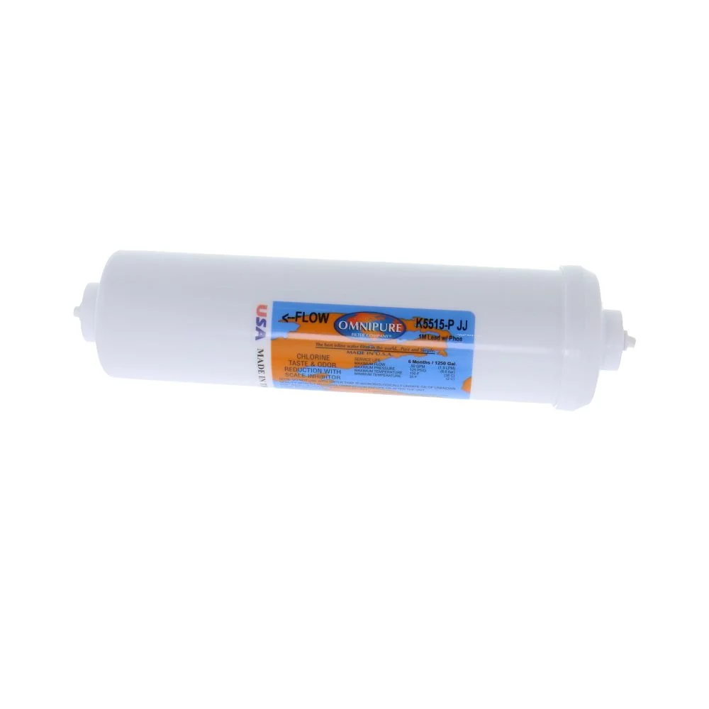 Omnipure Inline K5515-P-JJ 1 mic CTO/Lead/Cyst (w/ Scale Reduction) - 10" x 2.5" Filter - 1/4" Quick Connect — Single