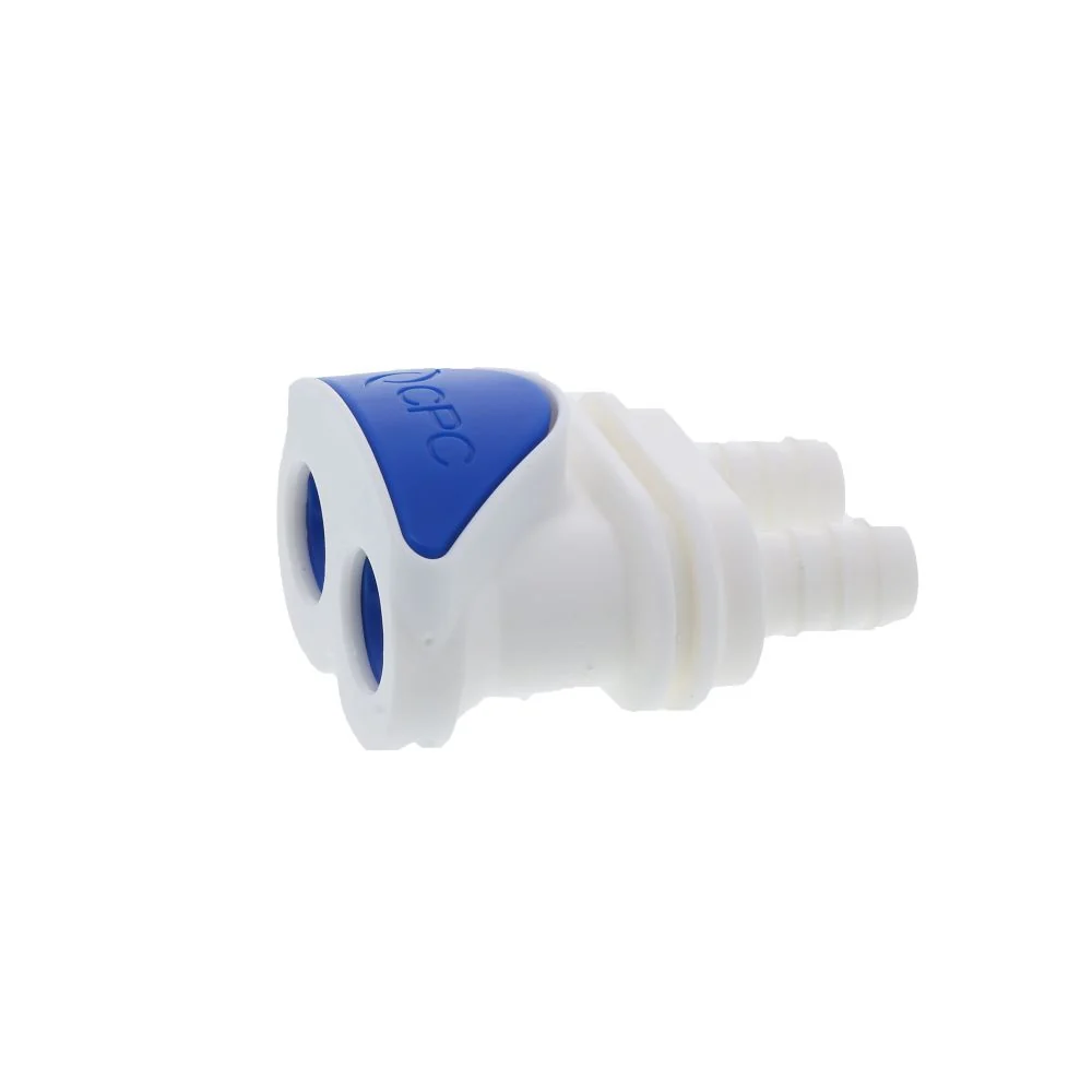 DPCD17006 Valved In-Line Hose Barb Panel Mount Coupling Body 3/8 ID Barb — Single