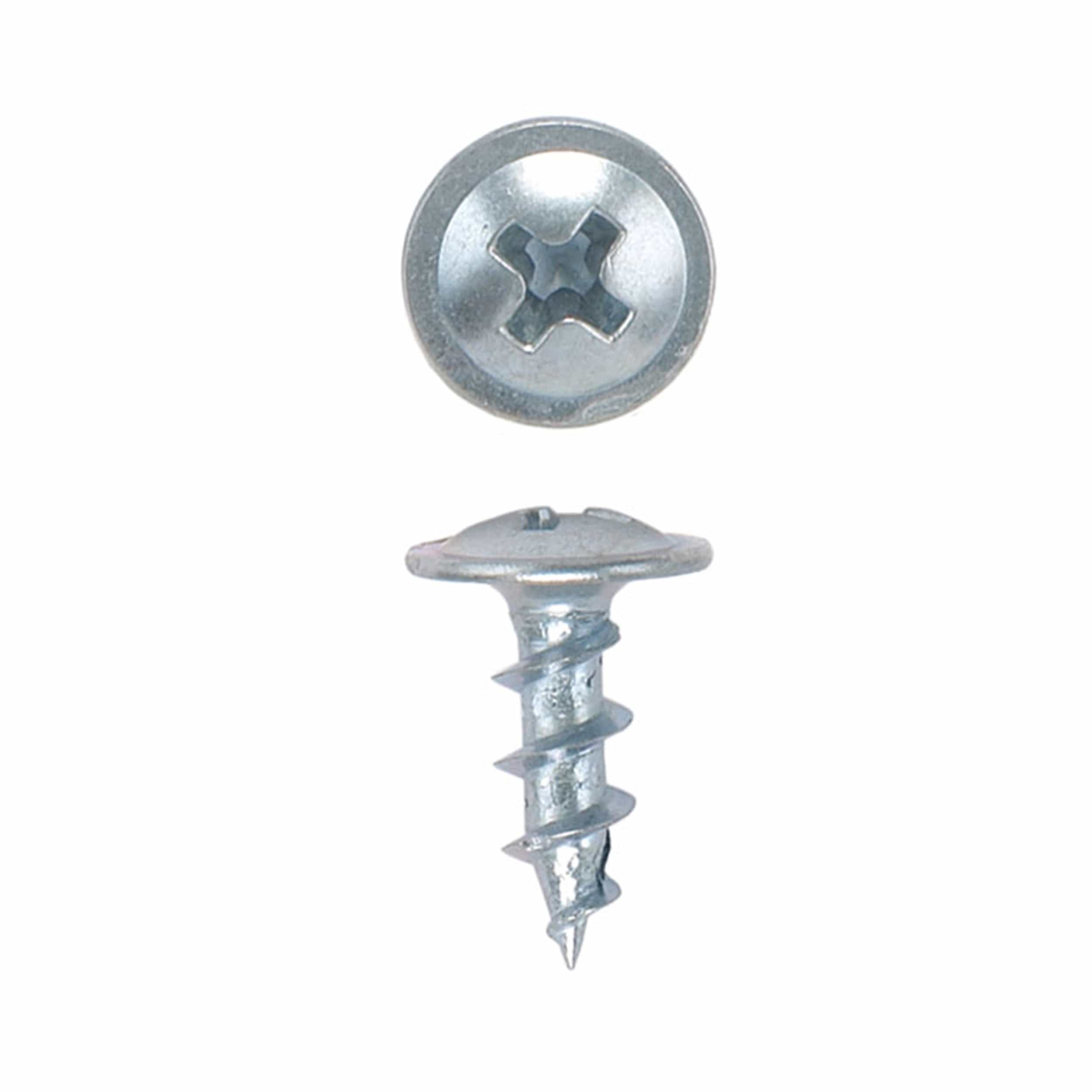 Ball Bearing Slide Screws - #8 - Round - Washer Head - Zinc - 100 Piece — 1/2"