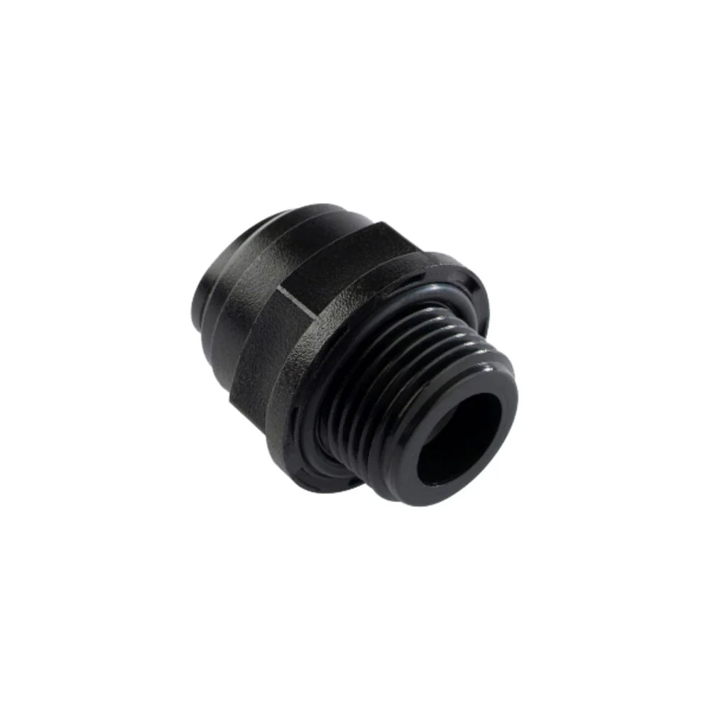 NeoFit - Acetal Black Male Connector- 8mm tube OD x 1/8"BSP(P) — Box of 400