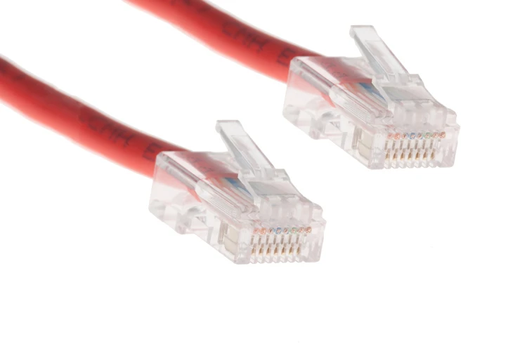 Cat5e Ethernet Patch Cable, Non-Booted, UTP, 1 ft, Red