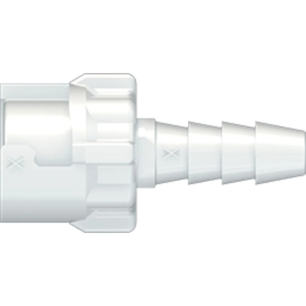LinkTech 10AC Series Straight Female, Non-valved, 1/8" HB, Natural Acetal, Buna N — Bag of 100