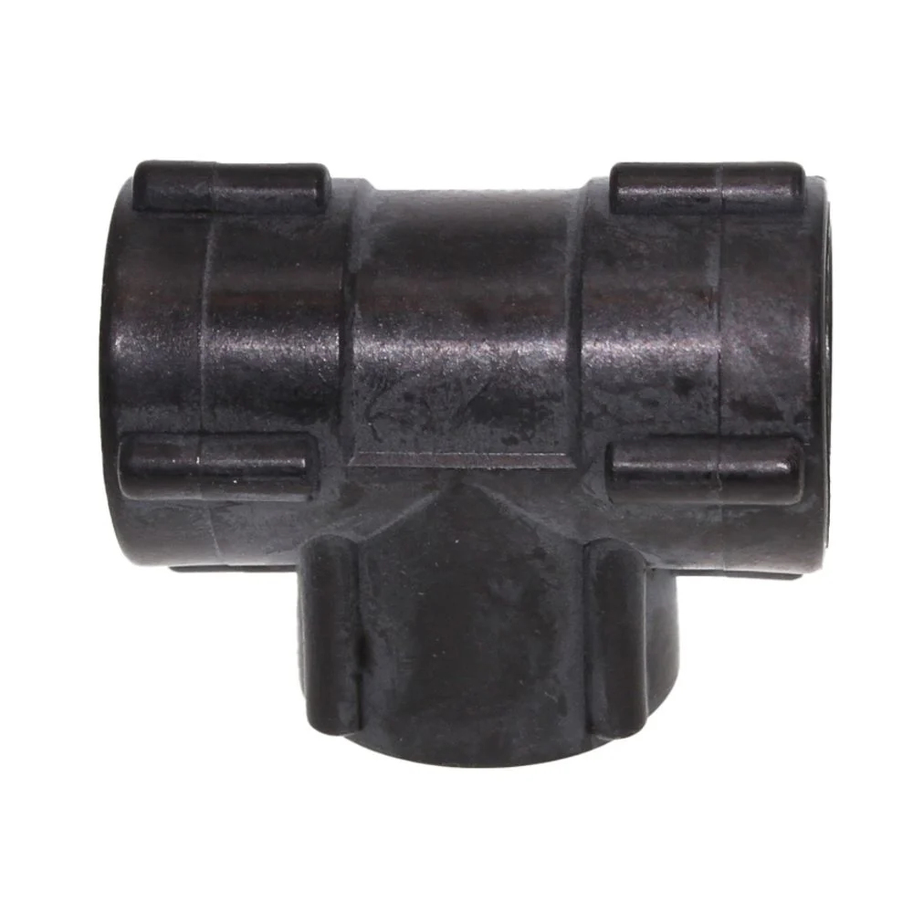 Tee Union Female - 1/2 FPT x 1/2 FPT x 1/2 FPT - Black Polypropylene — Single