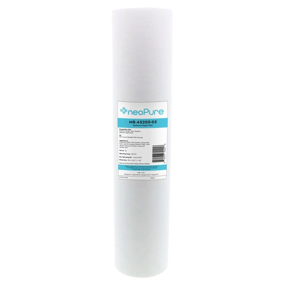 Neo-Pure MB-45200-05 20" BB Graded Density Polypropylene Depth Filter 50/5 Micron – Compatible with 20" Housings — Single