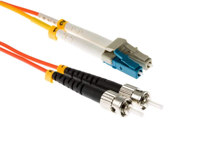 LC to ST Mode Conditioning 62.5/125 OM1 UPC Fiber Patch Cable, 2 Meters