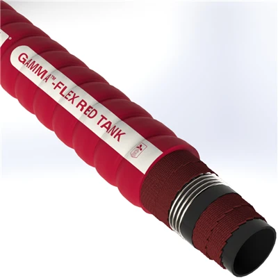 RTA15F1-4.0-200N by Texcel | GAMMA™-FLEX RED TANK Series | Corrugated Tank Truck Hose | 4" Hose ID | 150 PSI | 29 in/Hg Vacuum Rated | Red — 200' Length