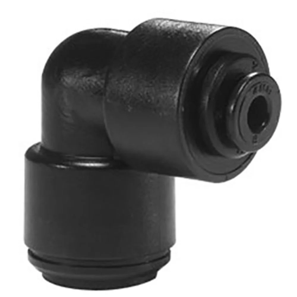 John Guest Reducing Union Elbow BLACK ACETAL - 8mm x 6mm — Bag of 10