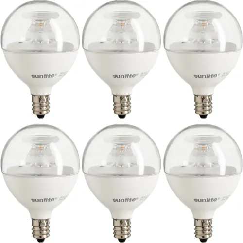 Sunlite® LED G16.5 Clear Globe Light Bulb, E12 Base, 5W, 350 Lumens, 27K, Warm White, Pk of 12