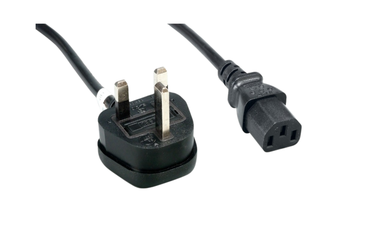 AC Power Cord, UK, BS1363 to C13, 18AWG, 10ft, Black