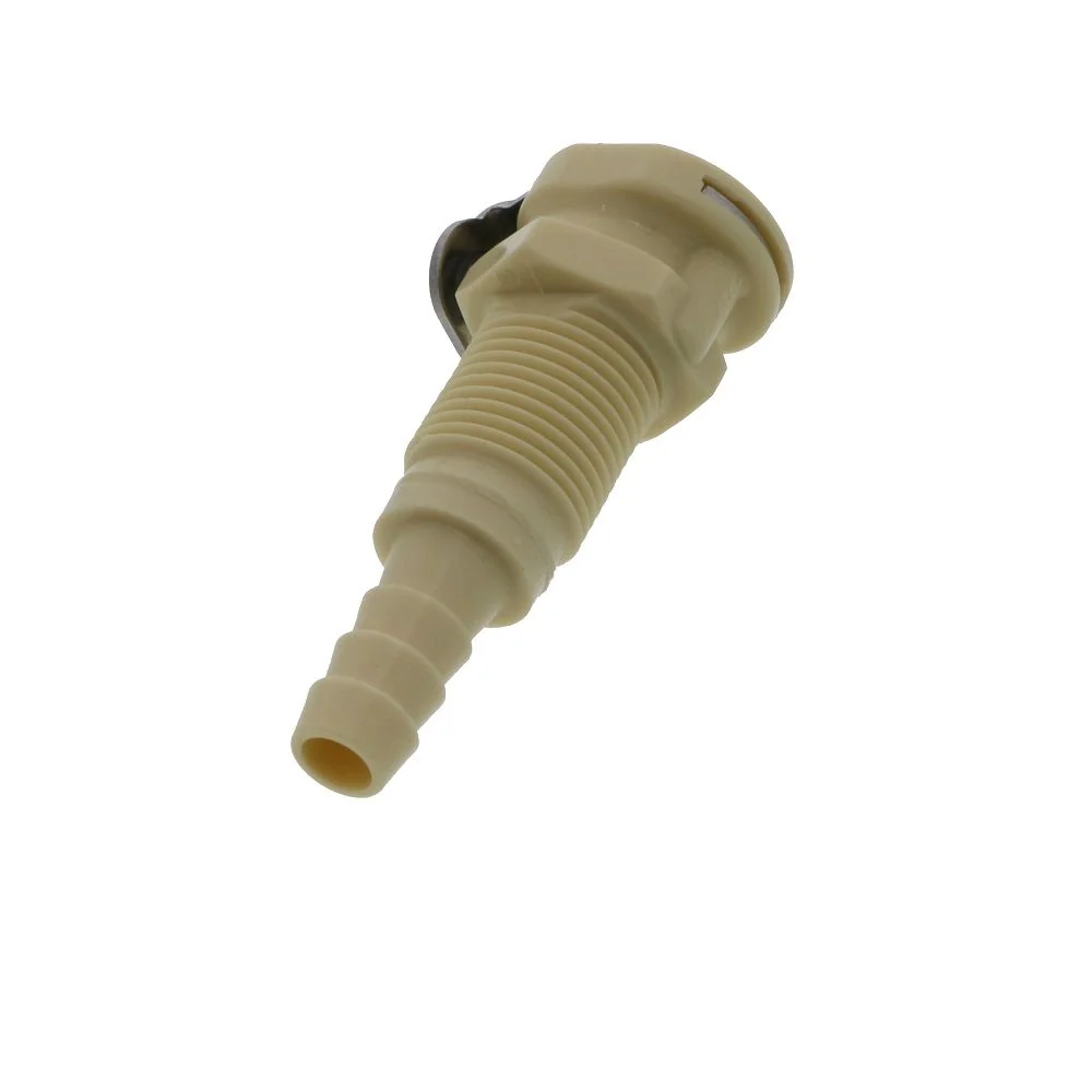 PMCD160412 Valved Panel Mount Hose Barb Coupling Body 1/4 ID Barb — Pack of 250