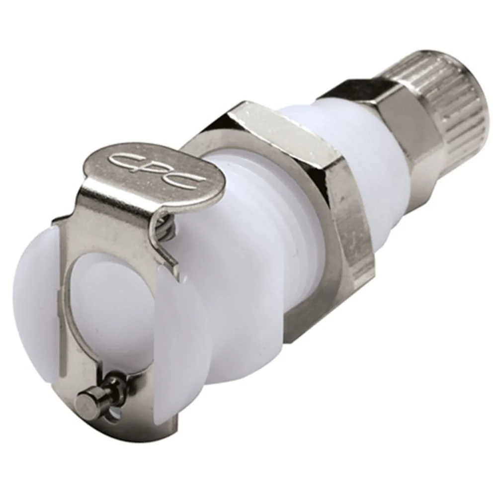 PMCD1204 Valved Panel Mount PTF Coupling Body 1/4 PTF — Pack of 250