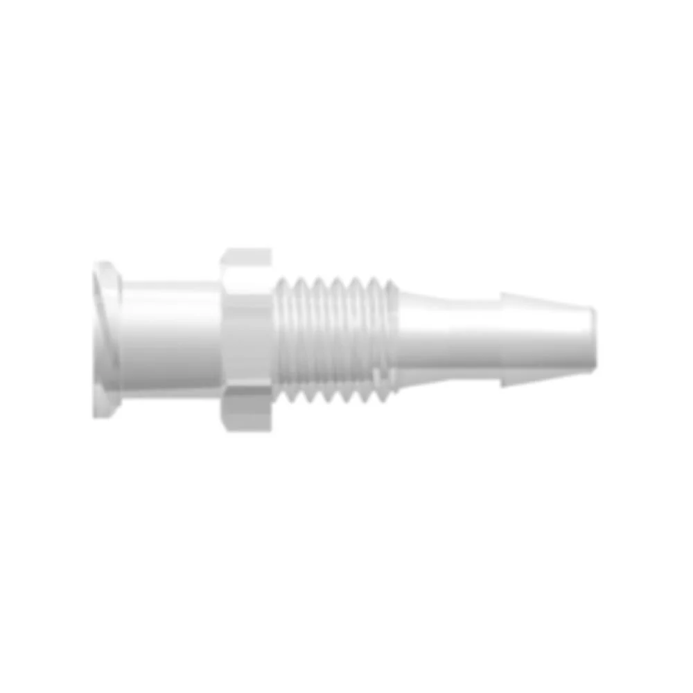 LinkTech Female Luer Thread Style Panel Mount 1/4-28 UNF to 200 Series Barb, 1/8" (3.2 mm) ID Tubing, Natural Polypropylene — Bag of 1000
