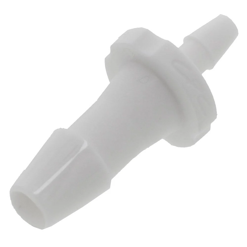 FitQuik Nylon Tube to Tube Straight Reducer Fitting White - 1/4" ID barb x 1/8" ID — Bag of 100