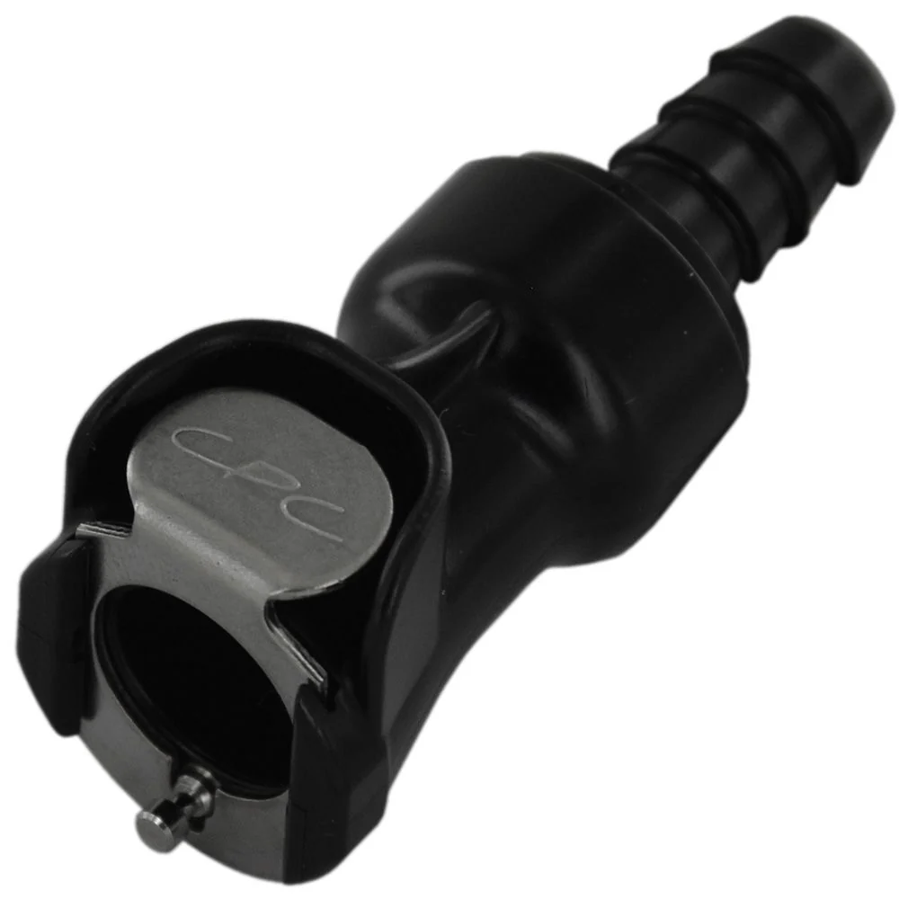 PLCD17005VB Valved In-Line Hose Barb Black Coupling Body 5/16 ID Barb Viton O-ring — Bag of 25