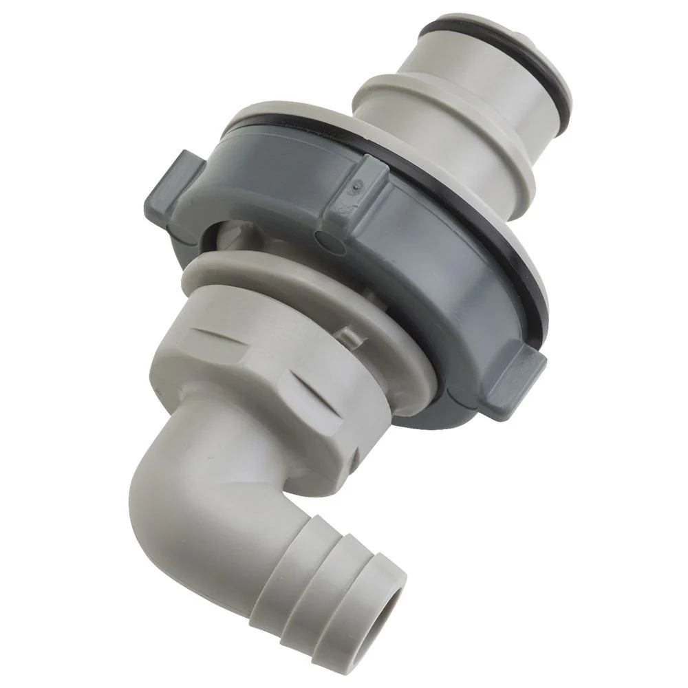 HFC43812 Non-Valved Elbow Panel Mount Hose Barb Coupling Insert 1/2 ID Barb — Bag of 10
