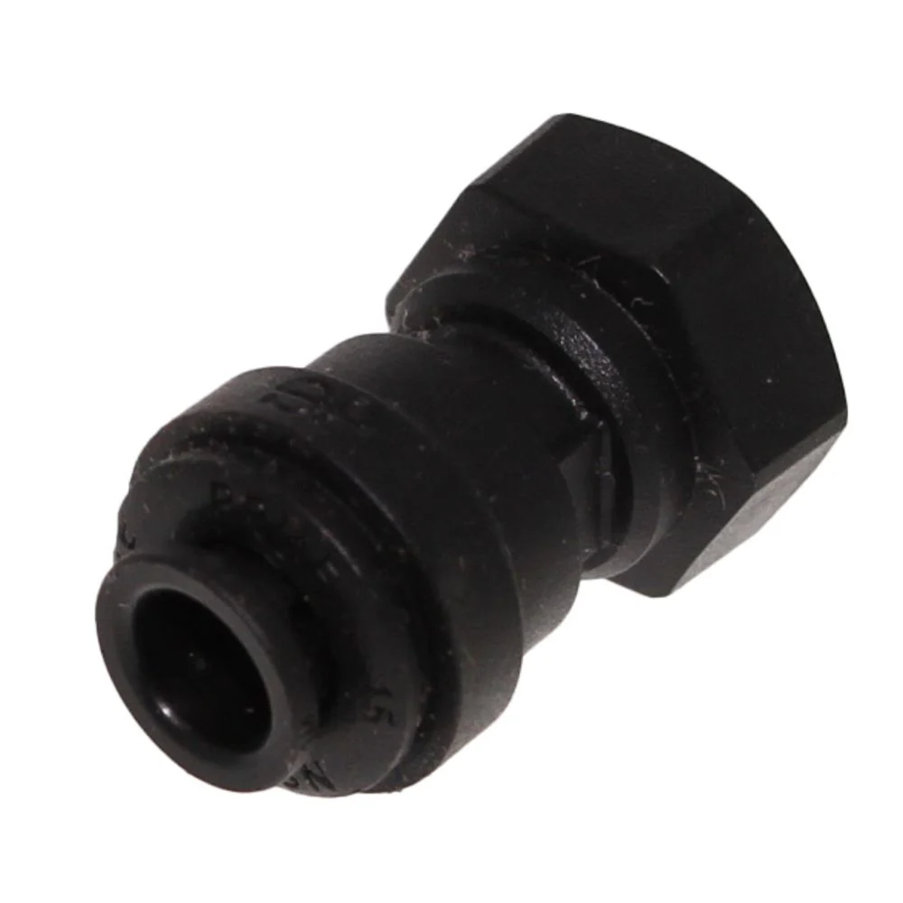 John Guest Female Adapter NPTF Black Polypropylene - 1/4 x 1/8 NPTF — Bag of 10