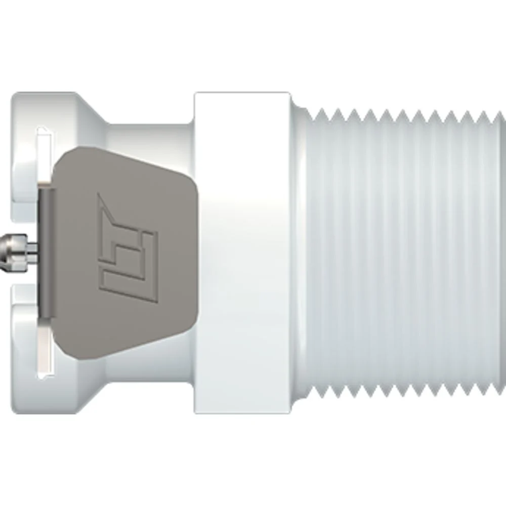 LinkTech 40AC Series Male Thread Female, Non-valved, 3/8" MNPT, Natural Acetal — Bag of 100