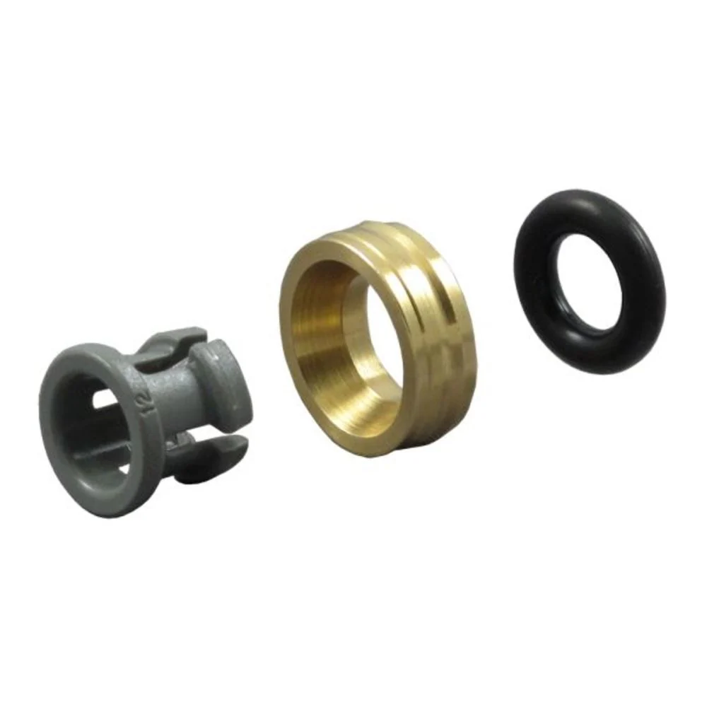 John Guest 1/4" Metal Half Cartridge, Stainless Steel Body, Gray Acetal Collet, Nitrile O-ring — Bag of 5