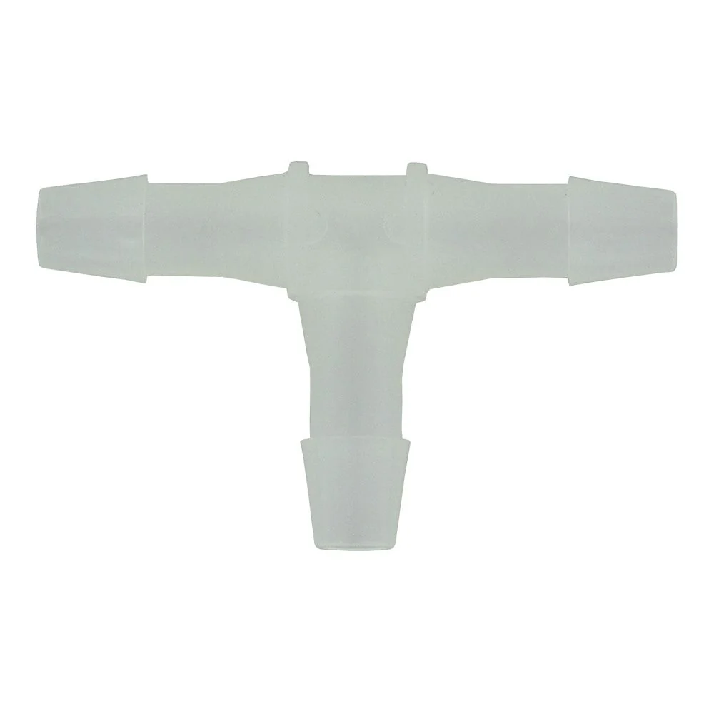 FitQuik Polypropylene Union Tee Barb Fitting - 1/4 ID x 1/4 ID x 1/4 ID — Pack of 10