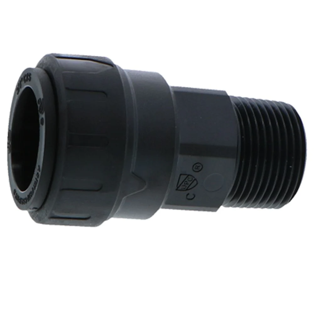 John Guest Black Male Connector - 3/4 CTS x 3/4 NPT — Single