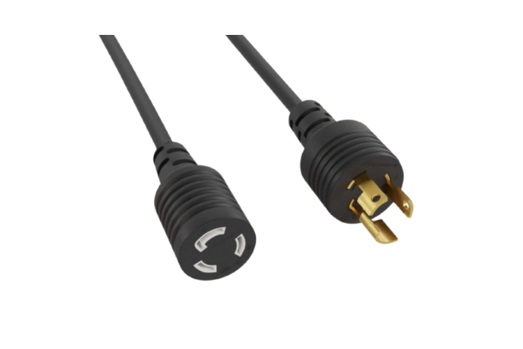 AC Power Cord, L5-15P to L5-15R, 14AWG, 10ft, Black