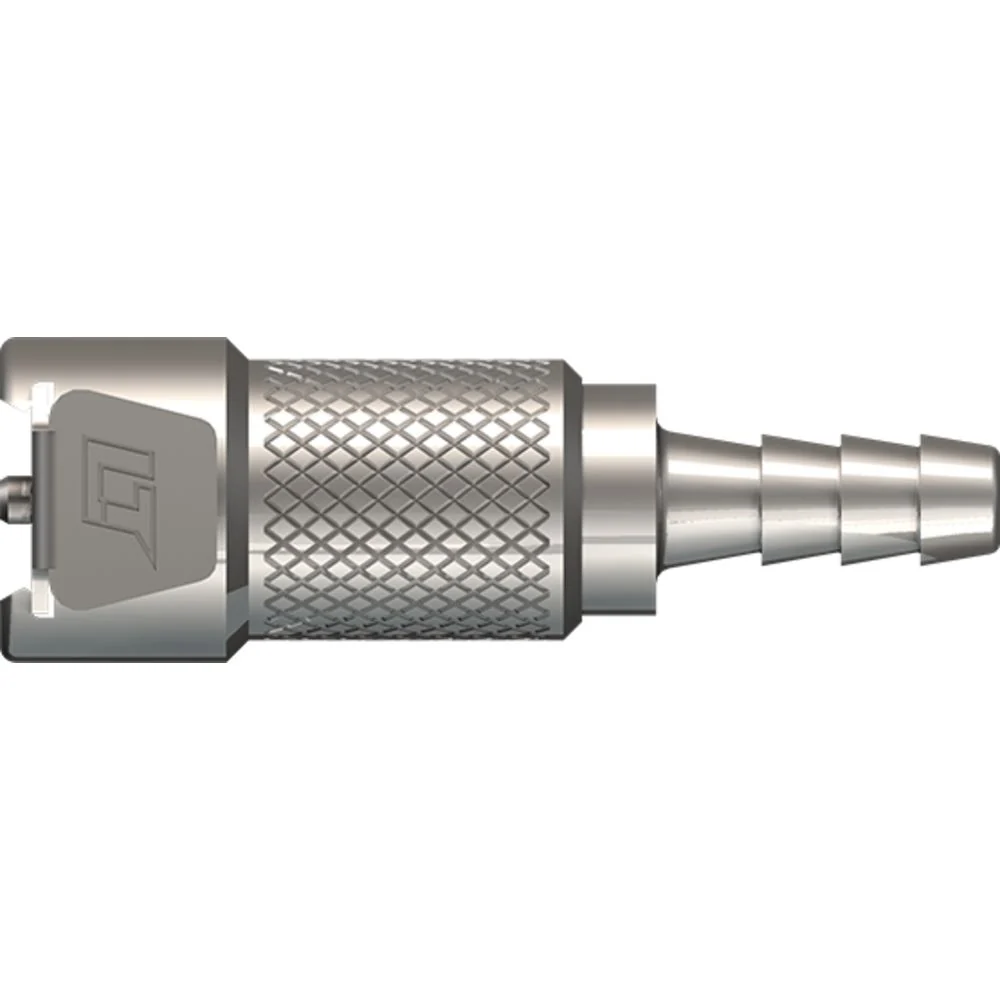 LinkTech 20CB Series Straight Female, Valved, 3/16" HB, Chrome Brass, Buna N — Single