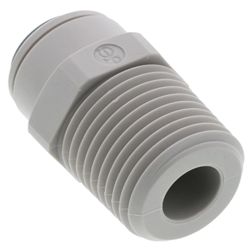 John Guest Male Connector - 3/8 x 1/2 NPTF — Bag of 10