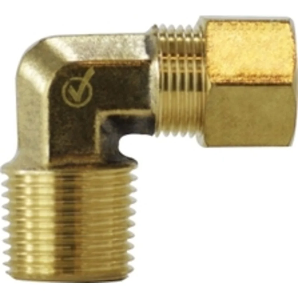 Brass Compression Male Elbow 3/8 Compression x 3/8 MPT (Not Forged) — Single