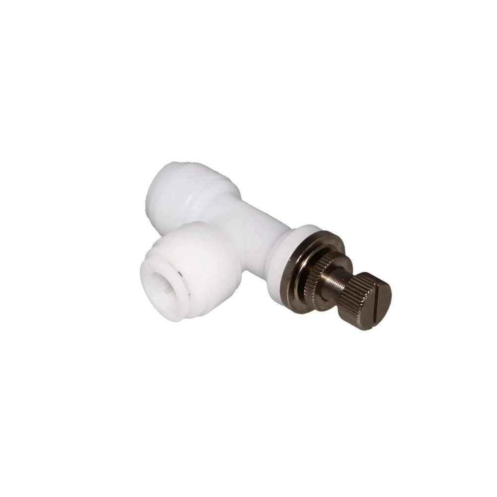 NeoFit - Acetal Natural White Flow Control Elbow Union 1/4" tube — Box of 200