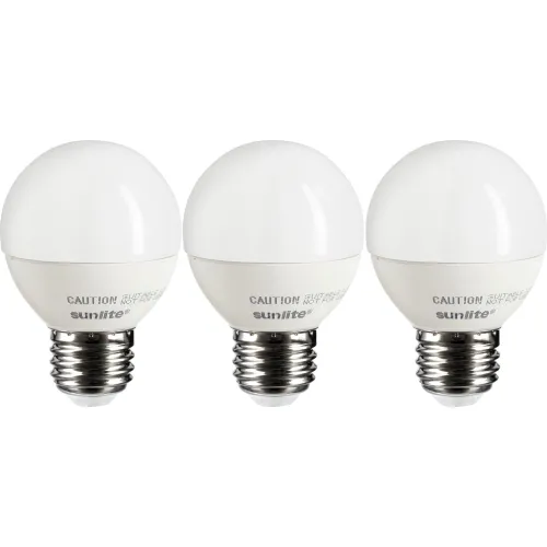 Sunlite® LED G16 Frosted Globe Light Bulb, E26 Base, 7W, 500 Lumens, 27K, Warm White, Pack of 3