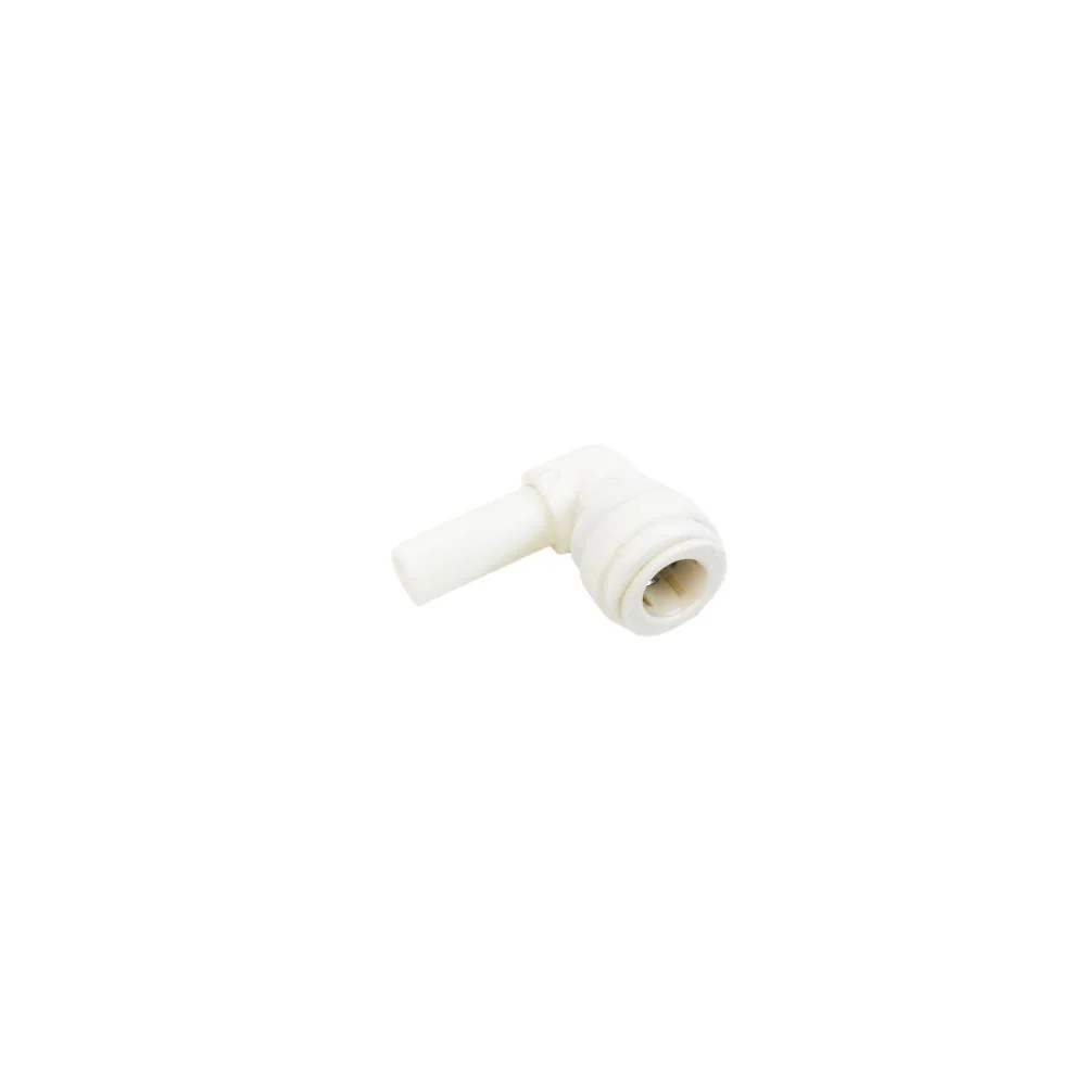 DMfit Plug In Elbow PP White 3/8 QC x 3/8 OD Stem — Bag of 10