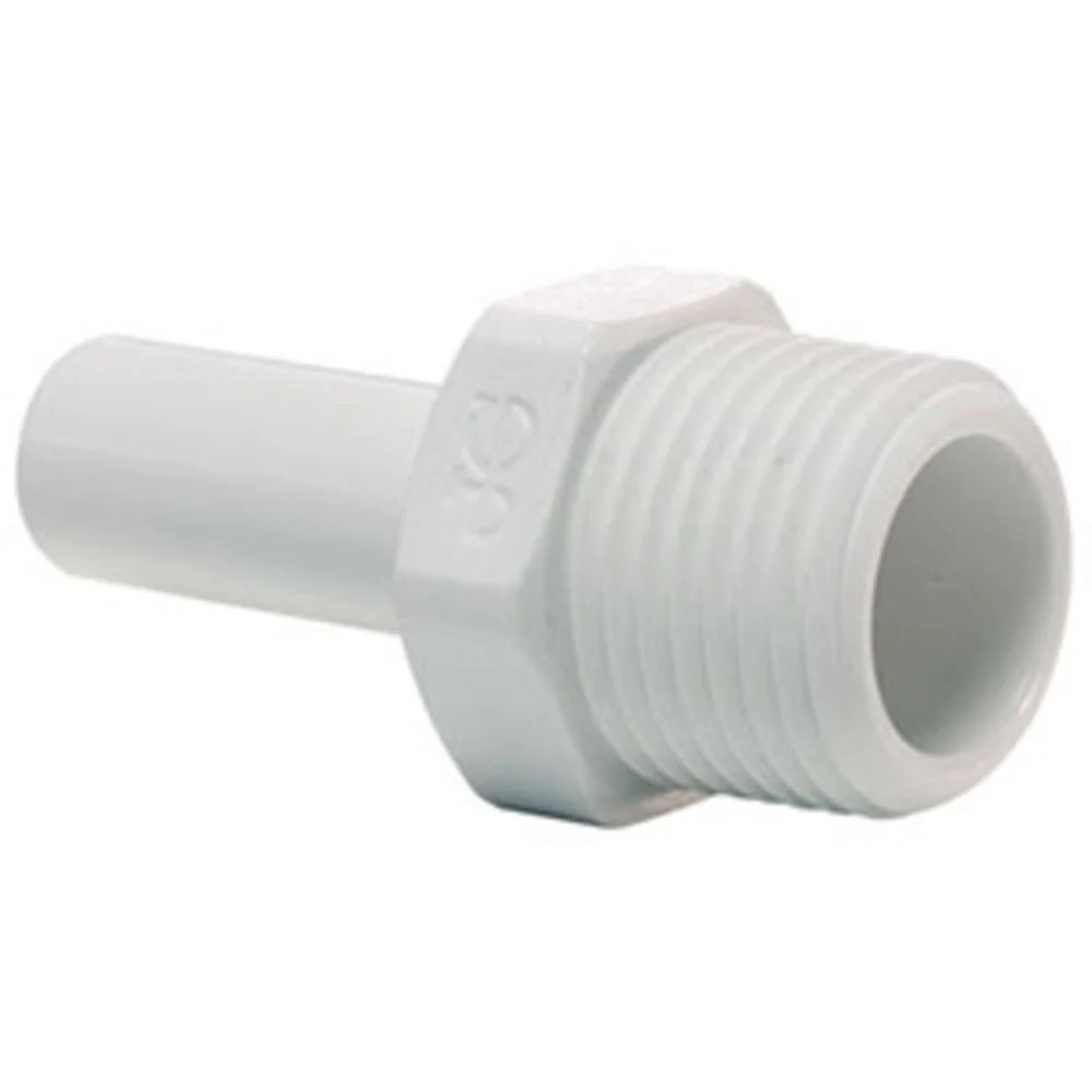 John Guest Stem Adapter Polypro - 1/2 x 1/2 NPTF — Box of 200