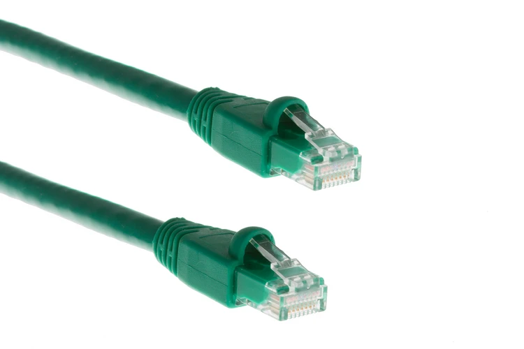 Cat6A Ethernet Patch Cable, Half-moon Boot, UTP, 5 ft, Green