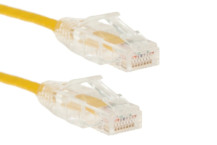 Cat6A Slim Snagless Ethernet Patch Cable, 4ft, Yellow