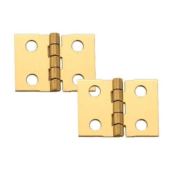 Miniature Hinge Open with Screws - Pair — Broad / 1" x 1" / Oil Rubbed Bronze