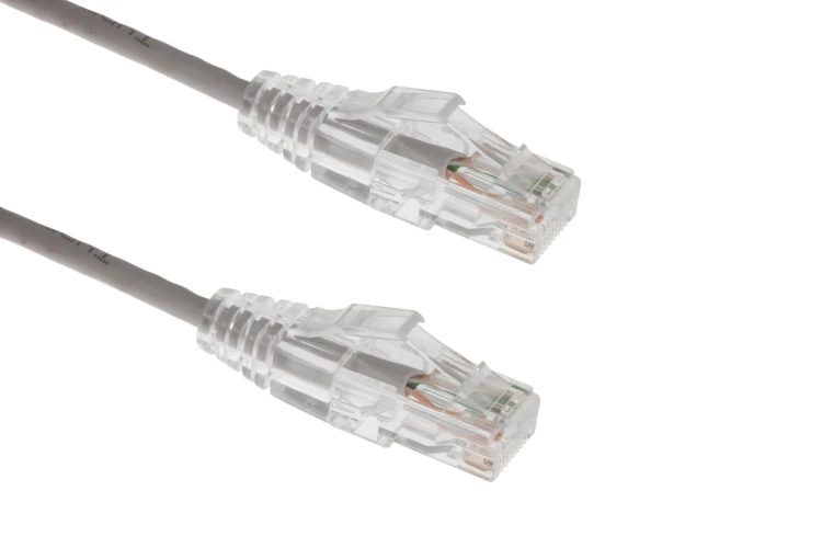 Cat6A Slim Snagless Ethernet Patch Cable, 6 ft, Gray