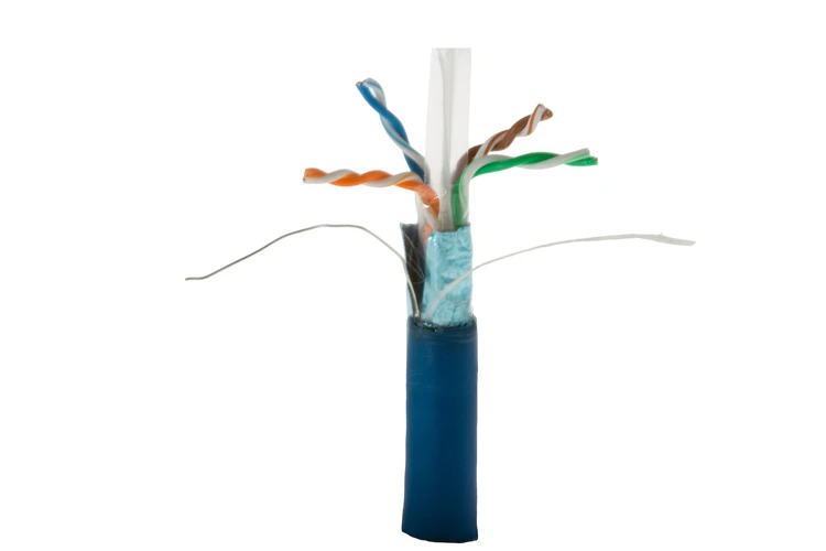 Cat6 Bulk Ethernet Cable, Shielded, Solid, CMR, Spool, 1000 ft, 550 Mhz, Blue