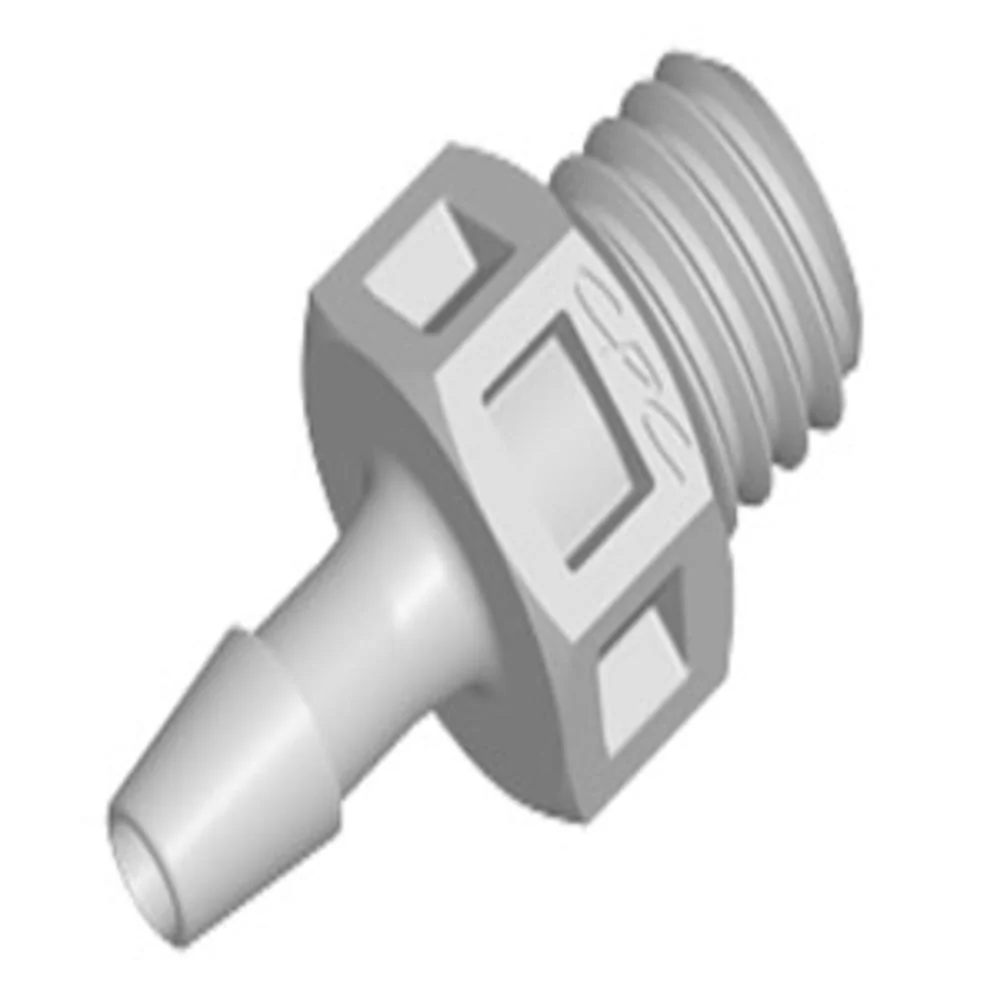 KS3 Straight Fitting Natural Polypropylene 1/4-28 UNF X 3/32 HB — Pack of 1000