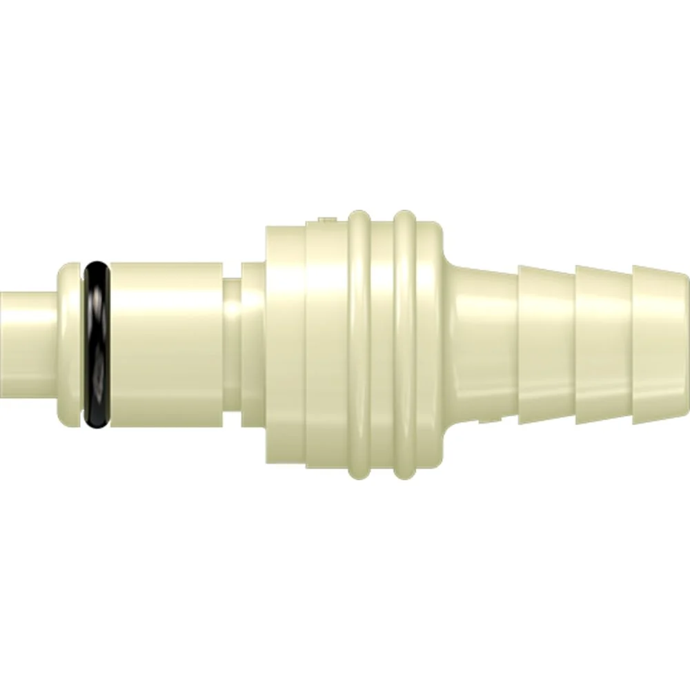 LinkTech 40PP Series Straight Male, Valved, 3/8" HB, Molded Almond Color, Polypropylene, EPDM — Box of 1000