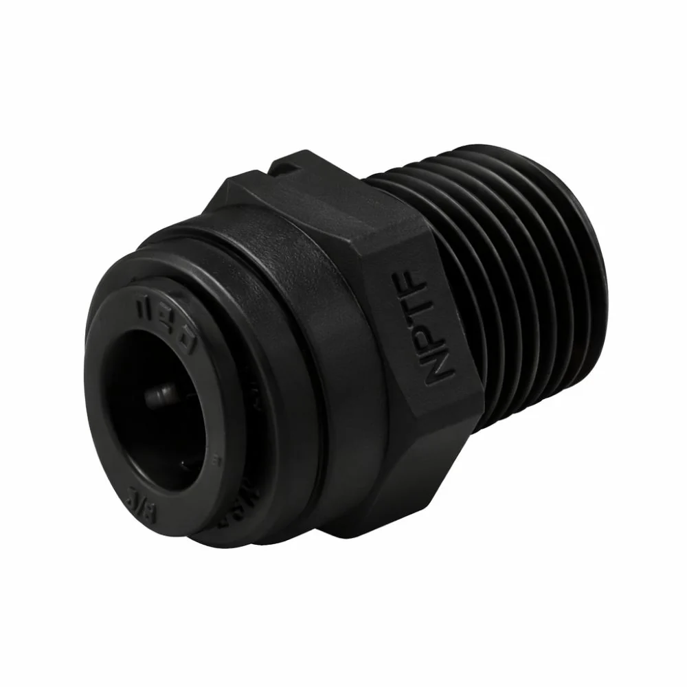 NeoFit - Acetal Black Male Connector 3/8" tube x 3/8"BSPT — Bag of 10