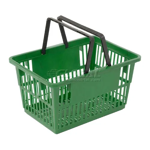 Good L ® Standard Plastic Shopping Basket with Plastic Handle 20 Liter 17"L x 12"W x 9"H Green - Pkg Qty 12