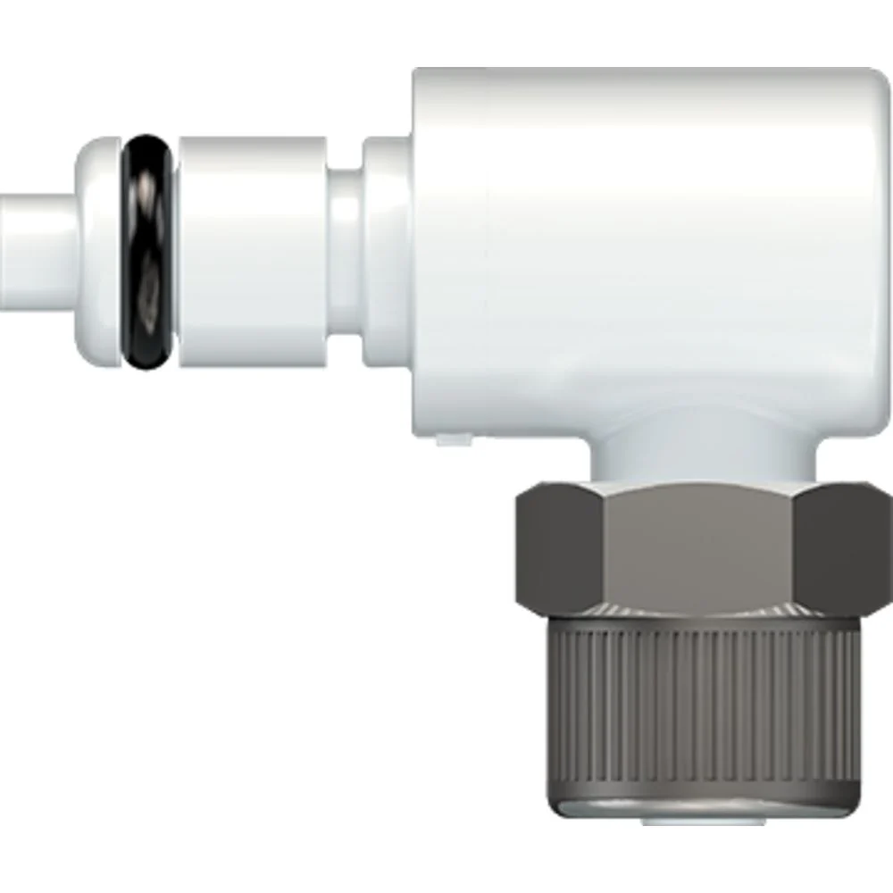 LinkTech 20AC Series Elbow Male, Valved, 1/4" PTF, Natural Acetal, Buna N — Single