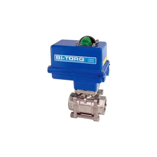 BI-TORQ 3/4" 3-Pc SS NPT Ball Valve W/NEMA 4 115VAC