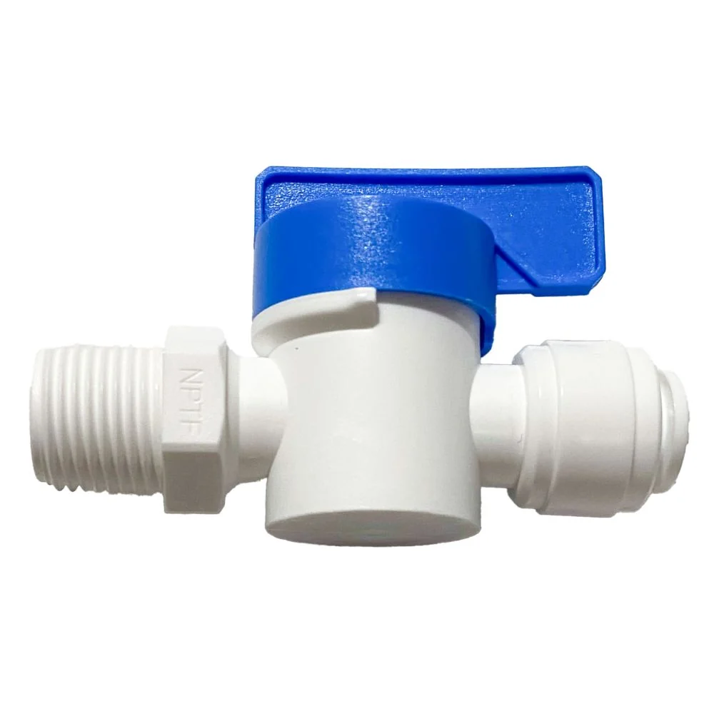 NeoFit - Acetal White Shut-Off Valve Male Thread 1/4"OD x 1/4" NPT — Case of 625