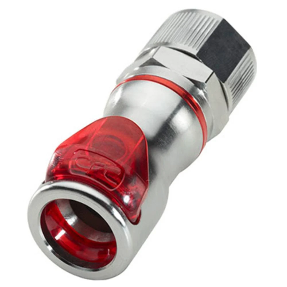LQ6D13008RED Valved Inline PTF Liquid Cooling Coupling Body 1/2 PTF Warm Red — Pack of 100