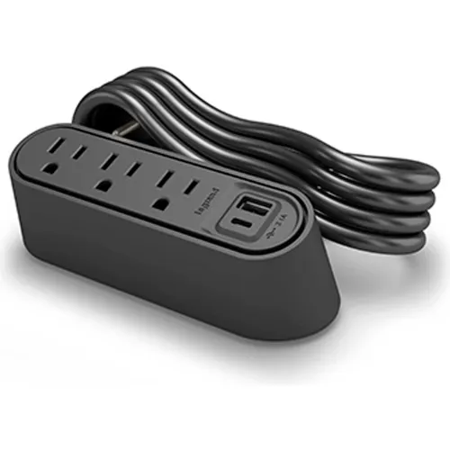 Wiremold WSPC320CBK Desktop Power & Charging Center w/ Mounting Kit, 3-TR Outlets, 1-USB-A, 1- USB-C