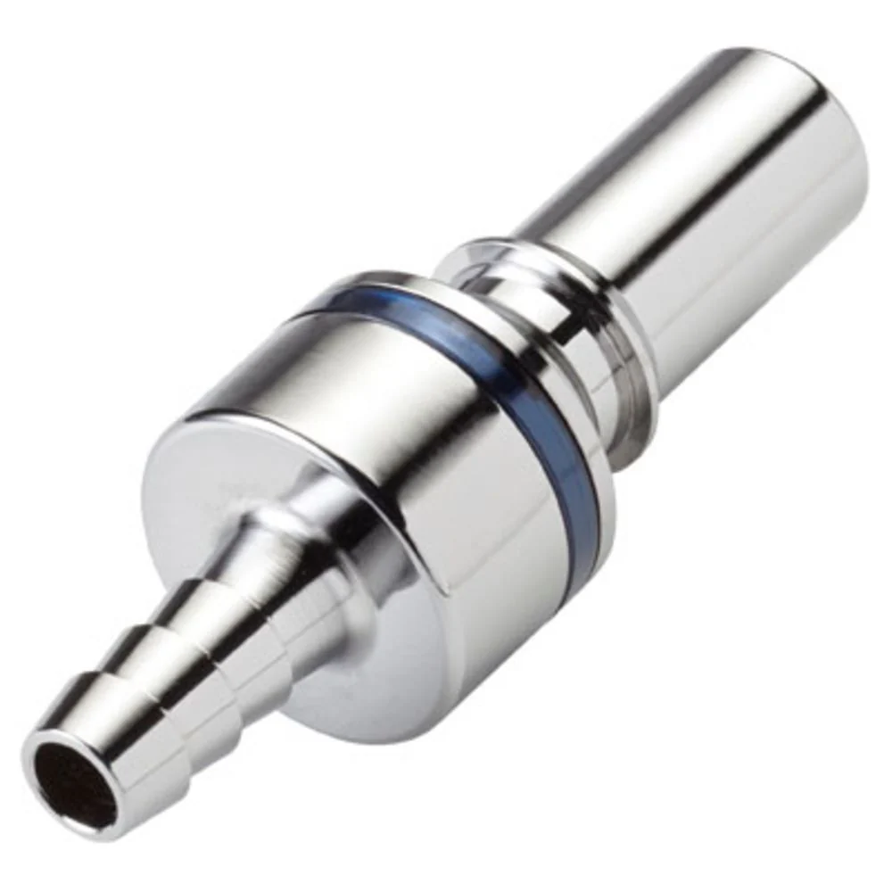 LQ4D22006BLU Valved In-Line Liquid Cooling Coupling Insert 3/8 ID Barb Cool Blue — Bag of 10