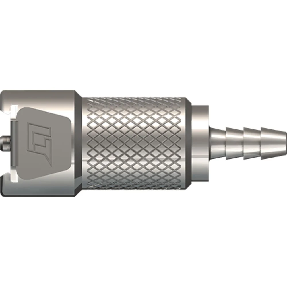 LinkTech 20CB Series Straight Female, Valved, 1/8" HB, Chrome Brass, Buna N — Single