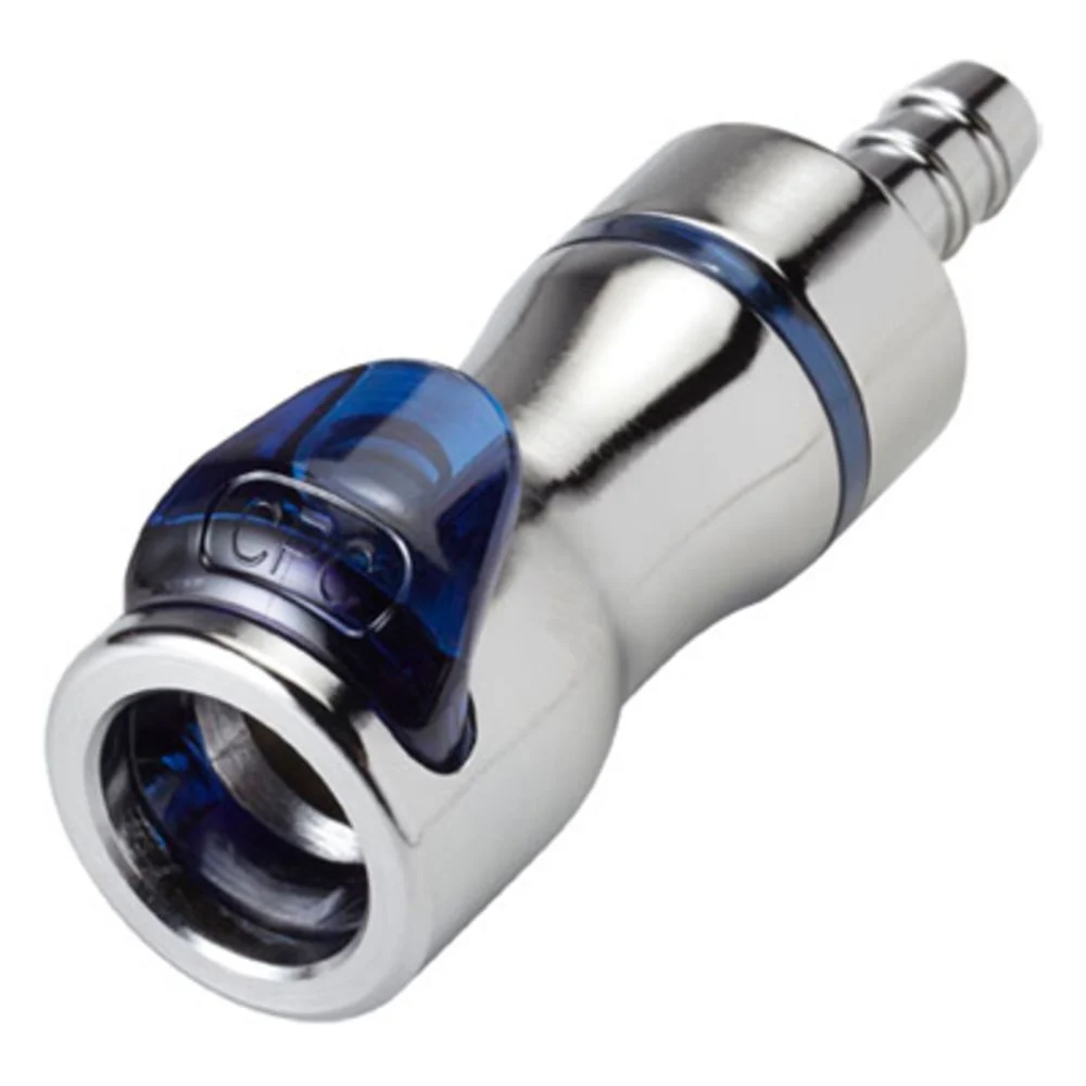 LQ4D17006BLU Valved In-Line Liquid Cooling Coupling Body 3/8 ID Barb Cool Blue — Bag of 10