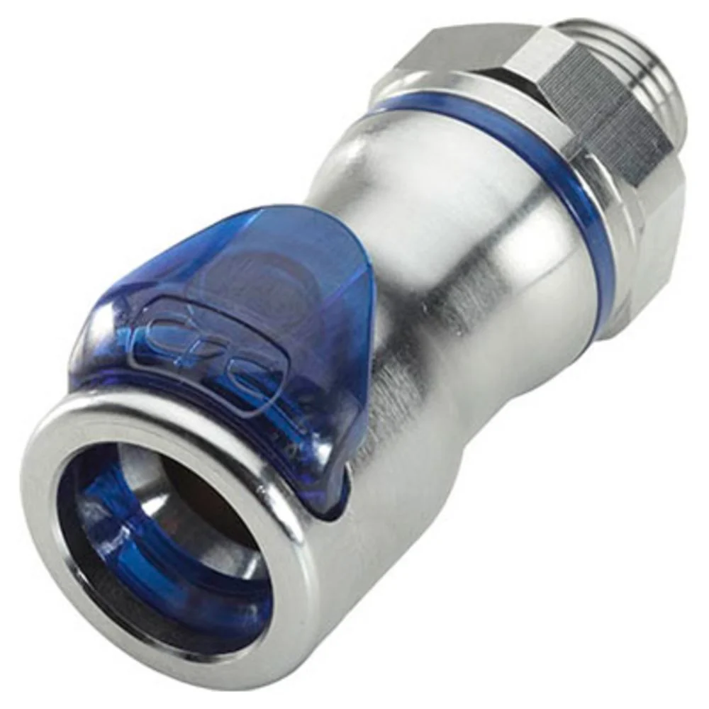 LQ6D30008BLU Valved Straight Thread Liquid Cooling Coupling Body 1/2 SAE Cool Blue — Pack of 100